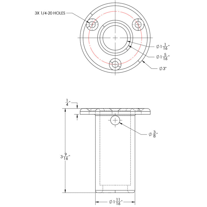 TACO Receiver w/Backing Plate f/Come On Board Handle
