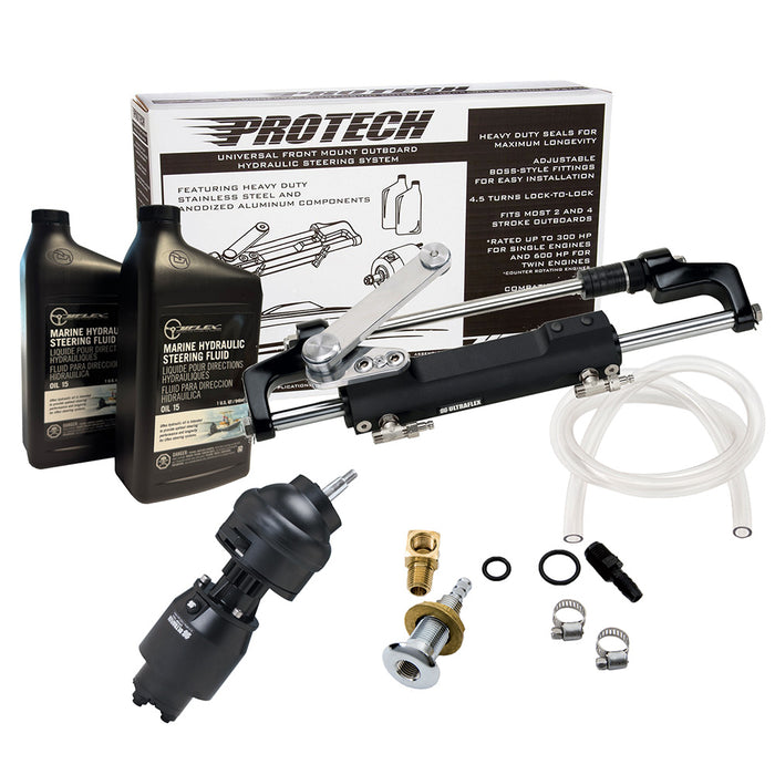 Uflex PROTECH 2.1 Front Mount Tilt OB Hydraulic System - Includes UP28T Helm Pump, Oil, UC128TS-2 Cylinder, & X52 Tilt - No Hoses