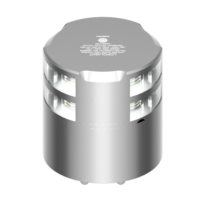 Lopolight 360 Double-Stacked 3nm Masthead Light - Silver Anodized