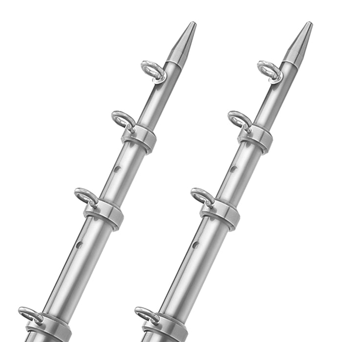TACO 15' Telescopic Outrigger Poles HD 1-" - Silver/Silver