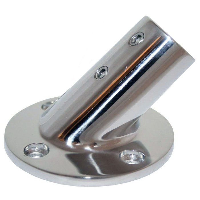Whitecap " O.D. 45 Round Base SS Rail Fitting