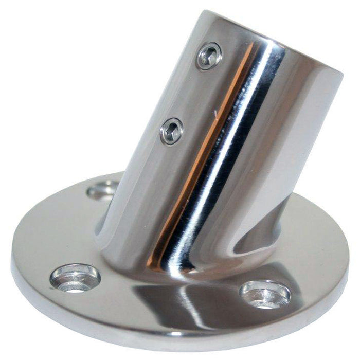 Whitecap " O.D. 60 Round Base SS Rail Fitting