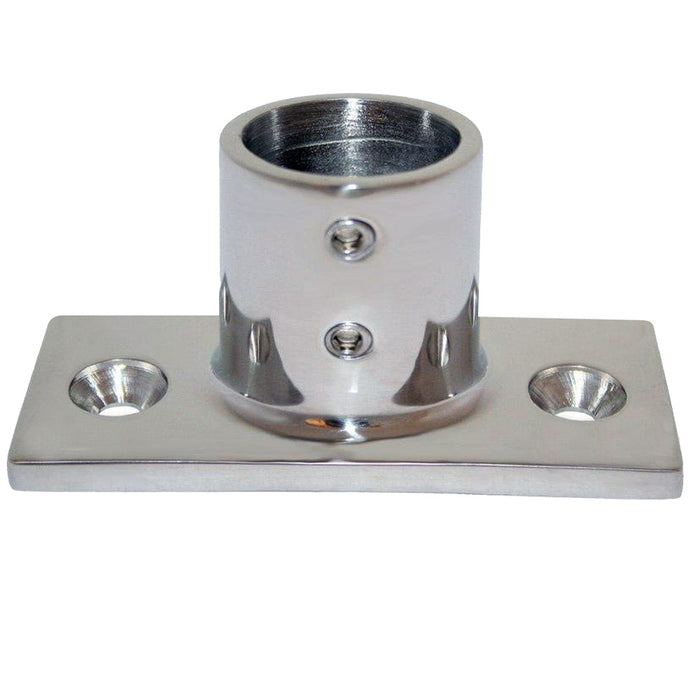 Whitecap " O.D. 90 2-Hole Rectangle Base SS Rail Fitting
