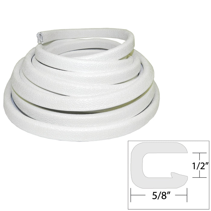 TACO Flexible Vinyl Trim - " Opening x "W x 25'L - White