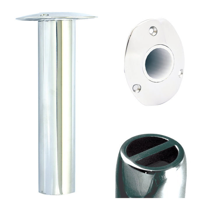 Tigress Oval Head SS Gunnel Mount Rod Holder - 0 - 9"