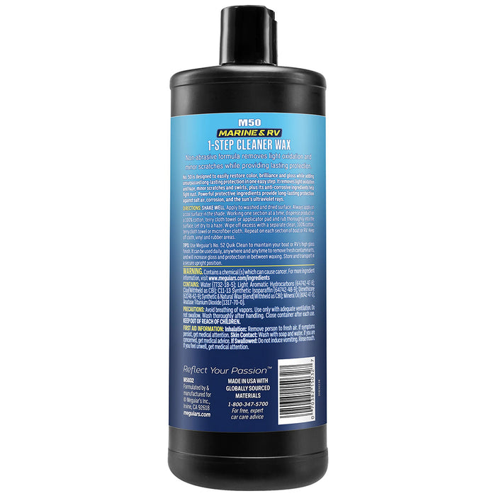 Meguiar's Boat/RV Cleaner Wax - 32 oz - *Case of 6*