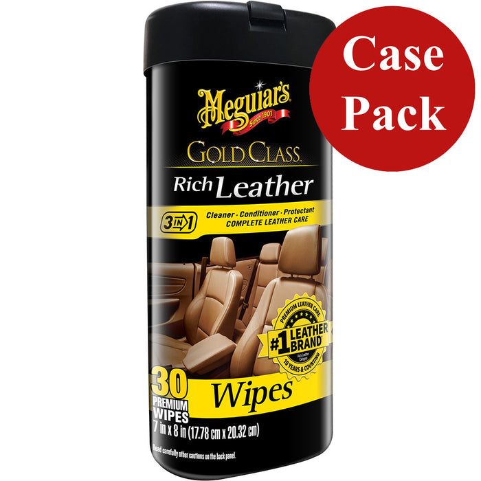 Meguiar's Gold Class Rich Leather Cleaner & Conditioner Wipes *Case of 6*