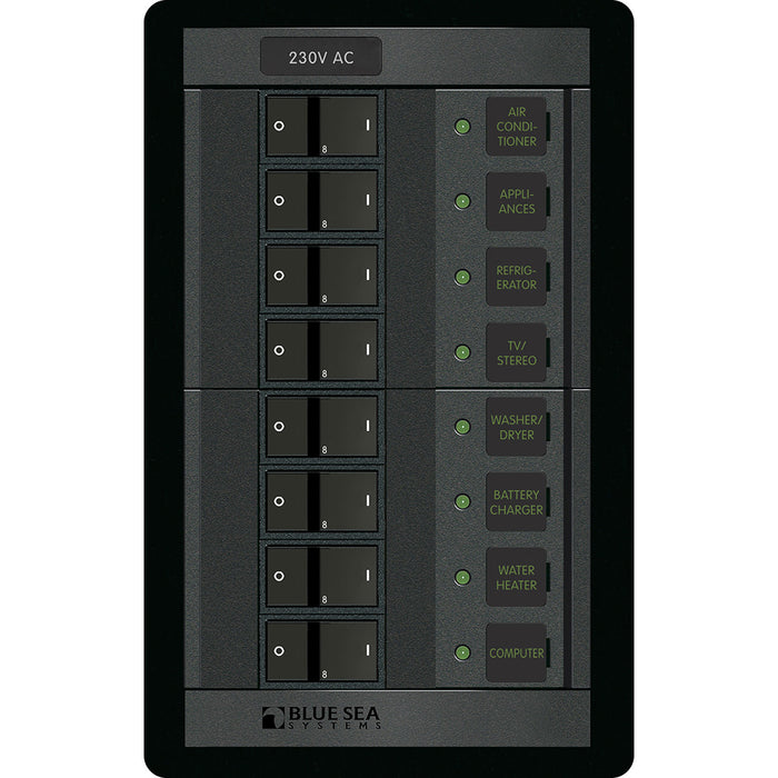 Blue Sea 230 Volt AC 8 Position 360 Panel