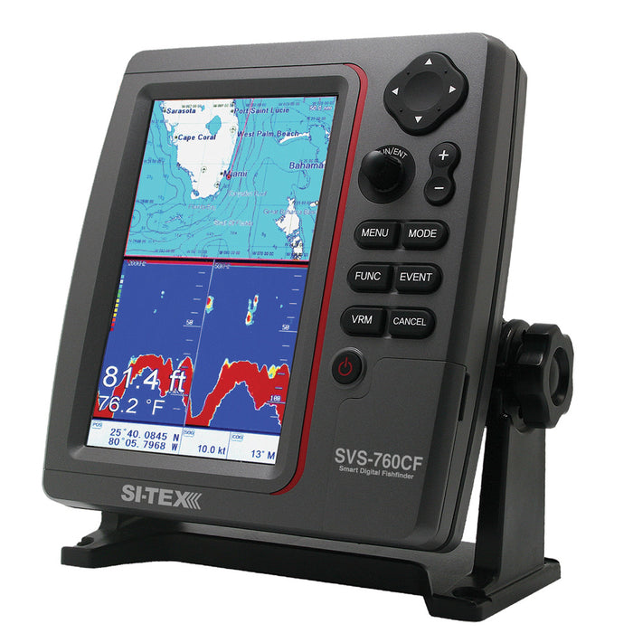 SI-TEX GPS Dual Frequency 600W Sonar System - 7 Color LCD w/Internal & External GPS Antenna & C-MAP 4D Card