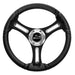 Schmitt Marine Torcello 14" Wheel - 03 Series - Polyurethane Wheel w/Chrome Spoke Inserts & Cap - Black Brushed Spokes - 3/4" - Retail Packaging
