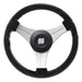 Uflex Ustica 13" Steering Wheel - Black - Polyurethane w/Silver Spokes & X62 Hub