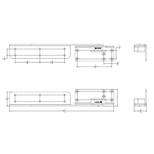 TACO Command Ratchet Hinge - 18-1/2" - 316 Stainless Steel Polished w/Hard Stop