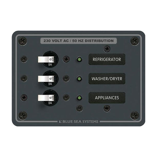Blue Sea 8158 AC 3 Position 230V (European) Breaker Panal