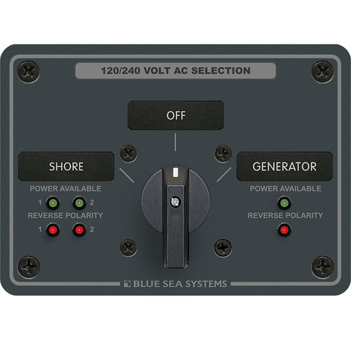 Blue Sea 8386 AC Rotary Switch Panel 30 Ampere 2 Positon + OFF, 4 Pole