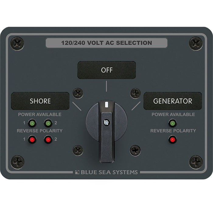 Blue Sea 8386 AC Rotary Switch Panel 30 Ampere 2 Positon + OFF, 4 Pole