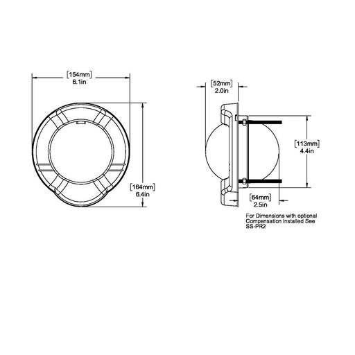 Ritchie SR-2 Venture Sail Boat Compass - Bulkhead Mount - Black