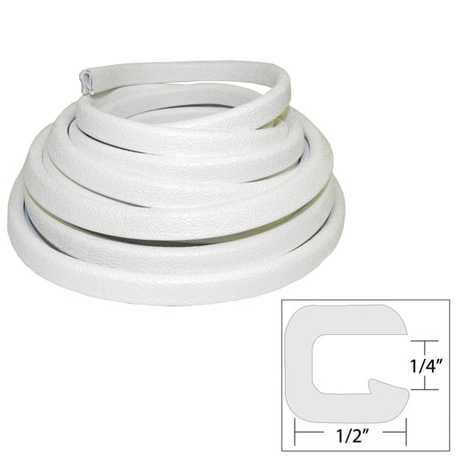 TACO Flexible Vinyl Trim - " Opening x "W x 25'L - White