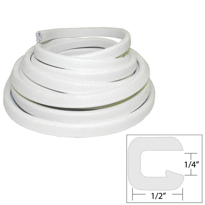 TACO Flexible Vinyl Trim - " Opening x "W x 25'L - White