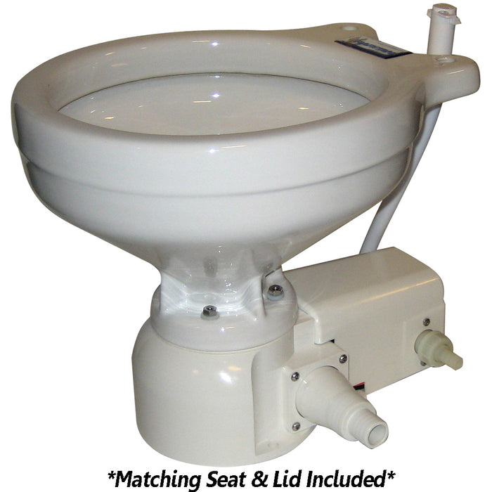 Raritan Sea Era Toilet - Marine Size - Freshwater Solenoid - Straight & 90 Discharge - Smart Toilet Control - 12v