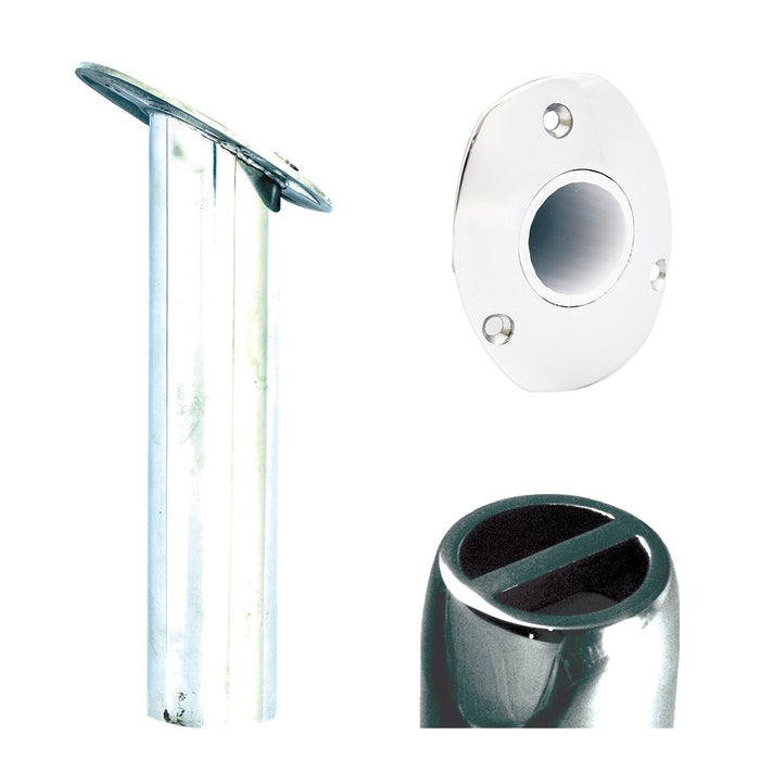 Tigress Oval Head SS Gunnel Mount Rod Holder - 30 - 9"