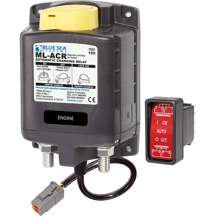 Blue Sea 7622100 ML ACR Charging Relay 12V 500A w/Manual Control & Deutsch Connector