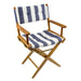 Whitecap Director's Chair w/Navy & White Cushion - Teak