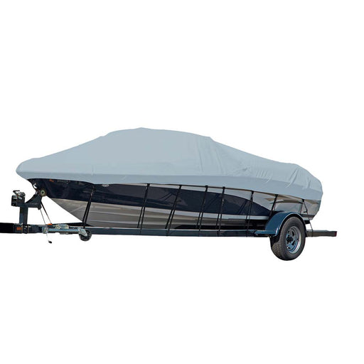 Carver Sun-DURA Styled-to-Fit Boat Cover f/16.5' Sterndrive V-Hull Runabout Boats (Including Eurostyle) w/Windshield and Hand/Bow Rails - Grey